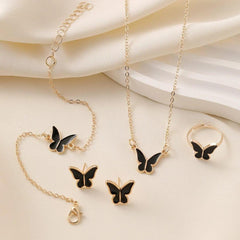 Butterfly Design Gold Plated Necklace Set