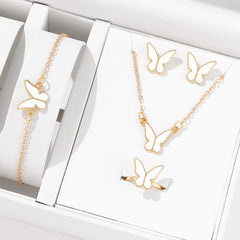 Butterfly Design Gold Plated Necklace Set