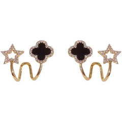 Star Shaped Gold Plated Artificial Stones Earnings