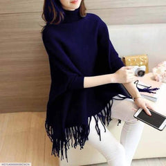 Winter’s Fashionable Attractive Plain Fleece Poncho For Women Winter Poncho For Girls