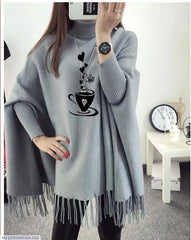 Winter’s Fashionable Attractive Plain Fleece Poncho For Women Winter Poncho For Girls