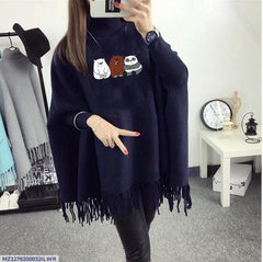 Winter’s Fashionable Attractive Plain Fleece Poncho For Women Winter Poncho For Girls