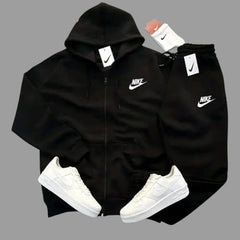 Nike Hoodie And Trouser Black Color