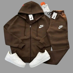 Nike Hoodie And Trouser Brown Color