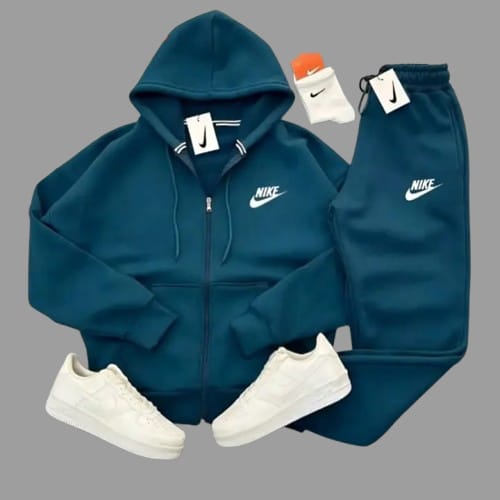 Nike Hoodie And Trouser Green Blue Color