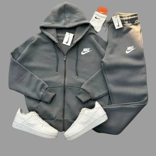 Nike Hoodie And Trouser Gray Color