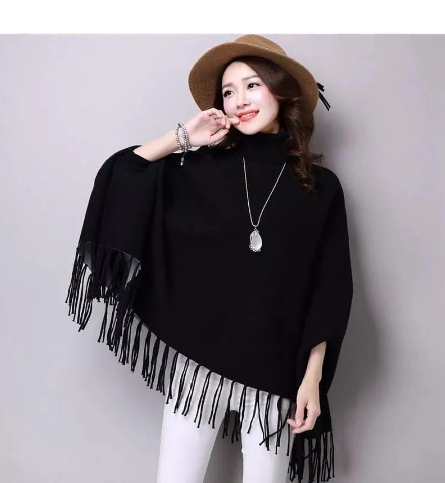 Winter’s Fashionable Attractive Plain Fleece Poncho For Women Winter Poncho For Girls