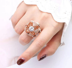 Flower 360 Rotation Bloom Ring For Women & Girls Adjustable