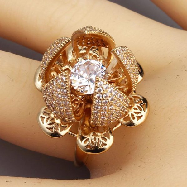 Flower 360 Rotation Bloom Ring For Women & Girls Adjustable